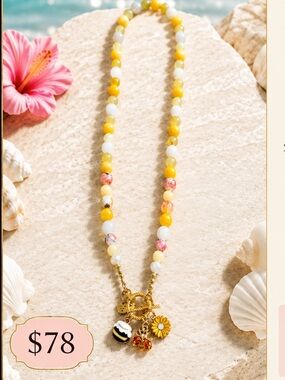 Amore Gems Sunshine Pearl Yellow & White Jade Necklace by Jane